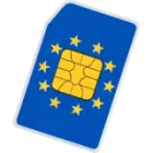 carte sim avec un drapeau européen